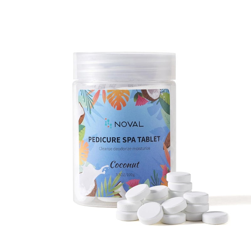 NOVAL Pedicure Spa Tablet - Fast Dissolving, Gentle & Portable Foot Soak for Softening Calluses & Hydrating Skin, Tiny Travel Size, Coconut Scent - Image 1